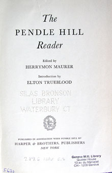 Page de titre : The Pendle Hill reader