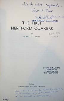 The first Hertford Quakers, 1970