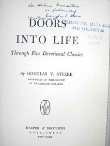 Doors into life : Douglas V. Steere