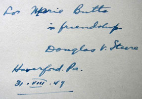 Marie Butts de Douglas V. Steere, 1949